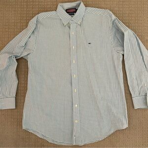 Vineyard Vines green blue whale Button-Down Shirt large
